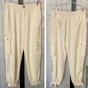 Zara JR Women XL Tie-Leg Joggers/Cargo Pants/Lightweight Wispy Pants  (ECB 1/CR)